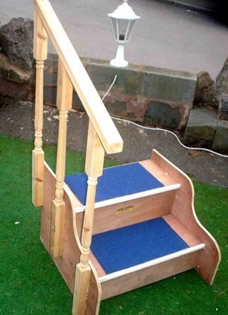 Plain Wood Safety Steps - ONE HANDRAIL £55